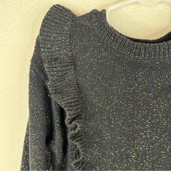 Art Class Metallic Sparkly Ruffle Long Sleeve Sweater - Picture 6 of 6